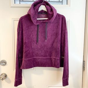 Calvin Klevin Performance Plum Velour Cropped Hoodie